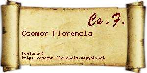 Csomor Florencia névjegykártya